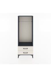 Arges Dolap Tek Raflı 2 Çekmeceli Tek Askılı 60x30x163 Antrasit-Aytaşı