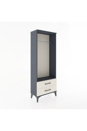 Arges Dolap Tek Raflı 2 Çekmeceli Tek Askılı 60x30x163 Antrasit-Aytaşı