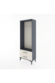 Arges Dolap Tek Raflı 2 Çekmeceli Tek Askılı 60x30x163 Antrasit-Aytaşı