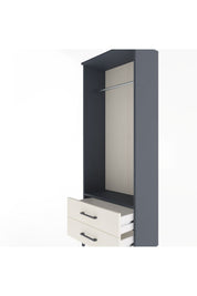 Arges Dolap Tek Raflı 2 Çekmeceli Tek Askılı 60x30x163 Antrasit-Aytaşı