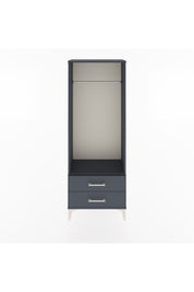 Arges Dolap Tek Raflı 2 Çekmeceli Tek Askılı 60x30x163 Antrasit-Antrasit