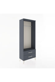 Arges Dolap Tek Raflı 2 Çekmeceli Tek Askılı 60x30x163 Antrasit-Antrasit