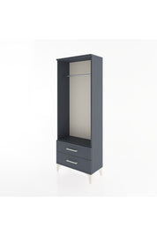 Arges Dolap Tek Raflı 2 Çekmeceli Tek Askılı 60x30x163 Antrasit-Antrasit