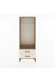 Arges Dolap Tek Raflı 2 Çekmeceli Tek Askılı 60x30x163 Çam-Aytaşı