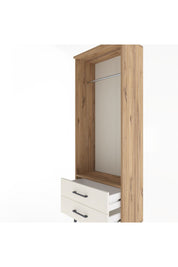 Arges Dolap Tek Raflı 2 Çekmeceli Tek Askılı 60x30x163 Çam-Aytaşı