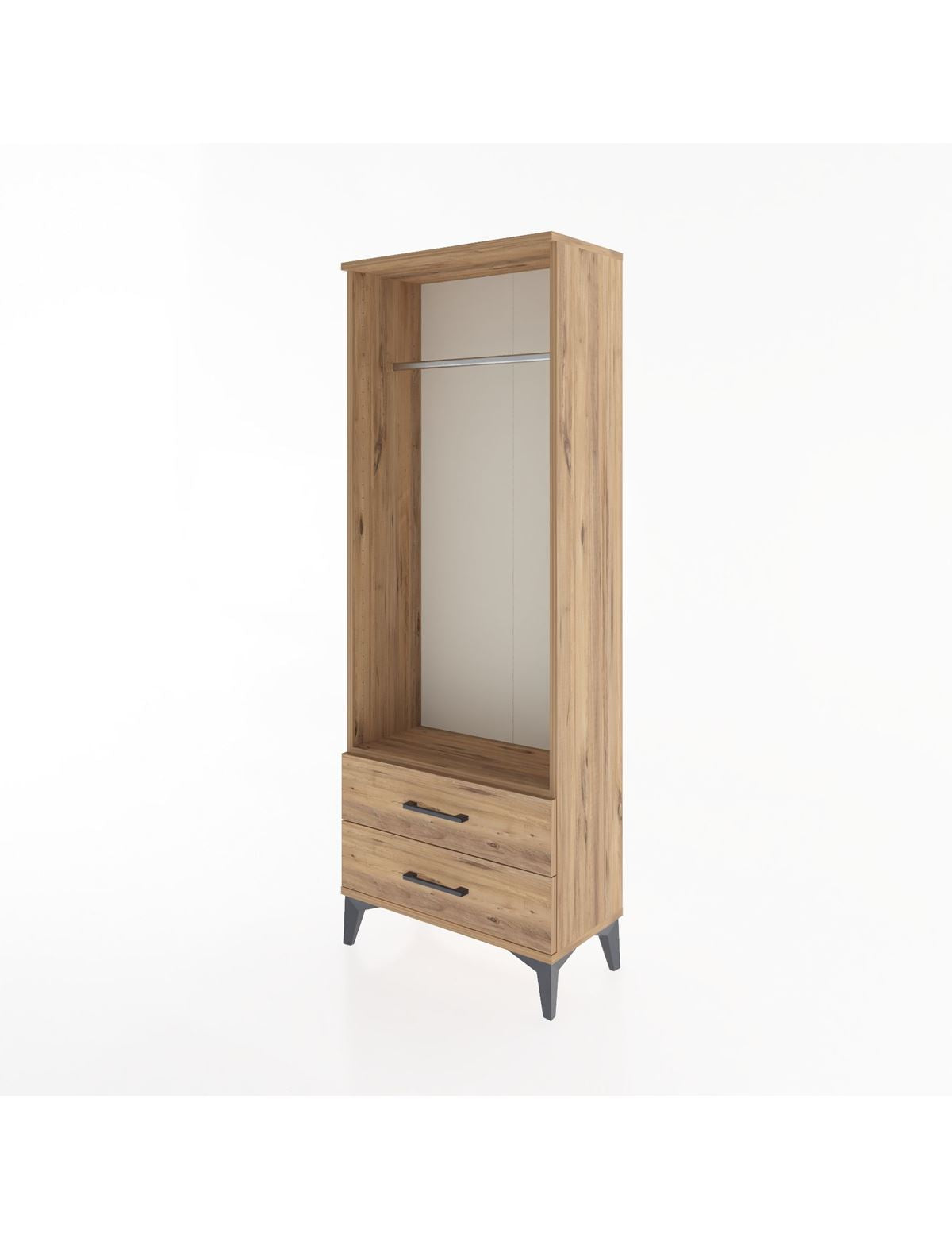 Arges Dolap Tek Raflı 2 Çekmeceli Tek Askılı 60x30x163 - S20M140V9A