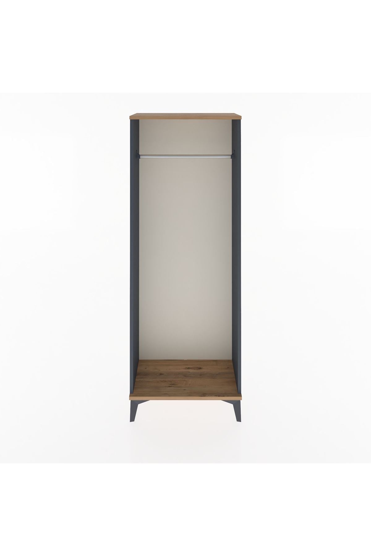 Arges Dolap Kapaklı Tek Askılı 60x30x163 Antrasit-Çam