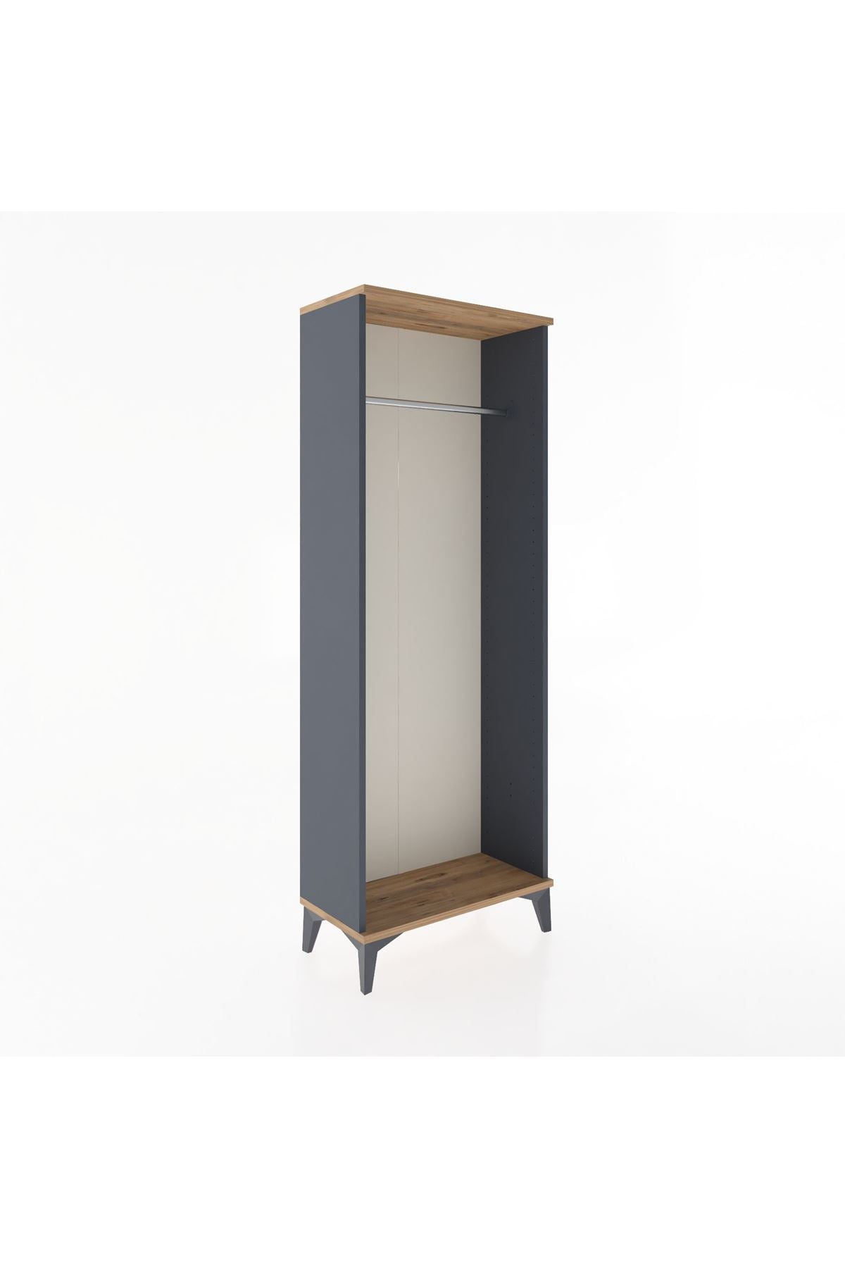 Arges Dolap Kapaklı Tek Askılı 60x30x163 Antrasit-Çam