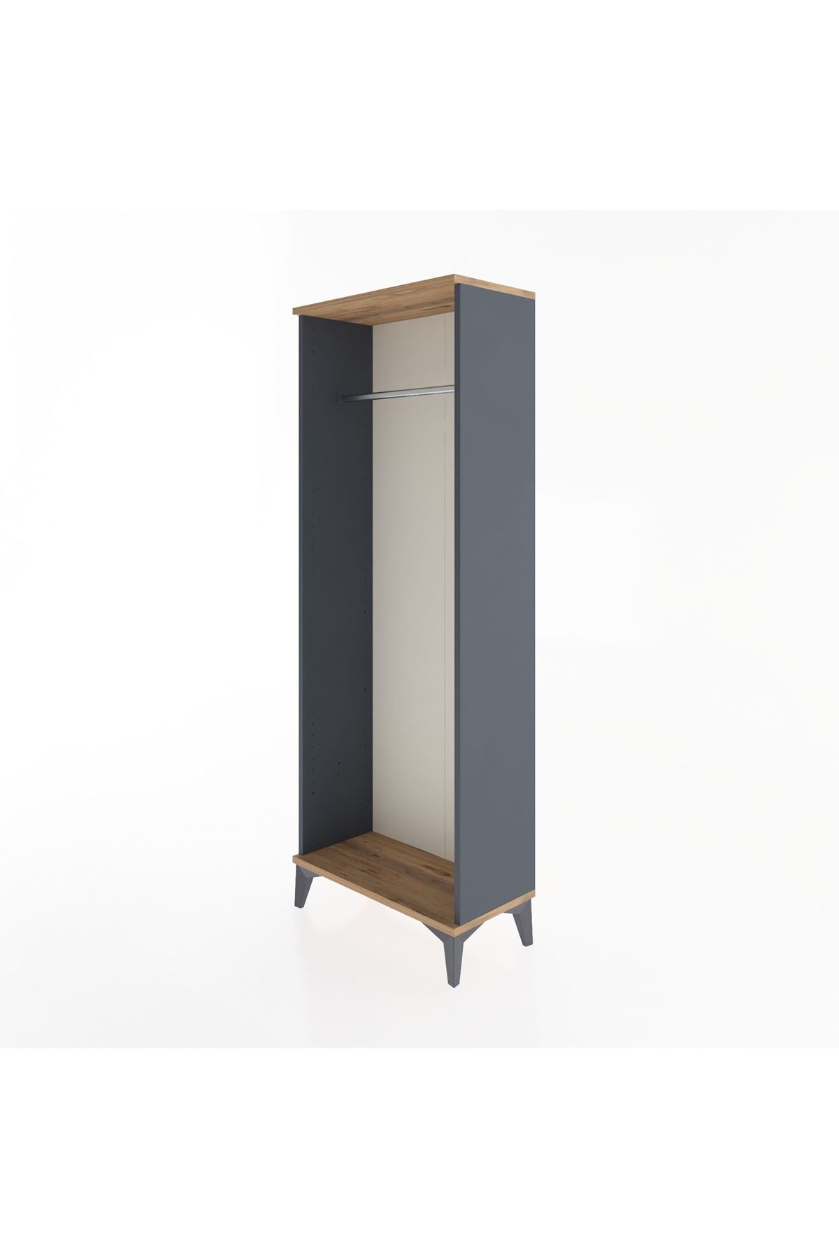 Arges Dolap Kapaklı Tek Askılı 60x30x163 Antrasit-Çam
