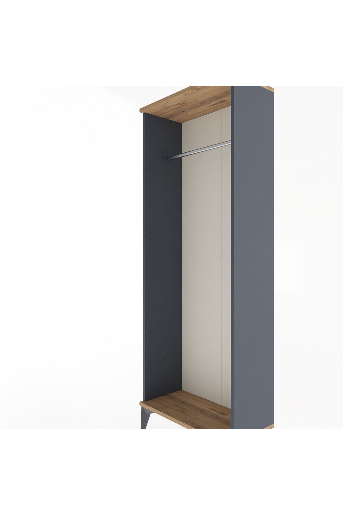 Arges Dolap Kapaklı Tek Askılı 60x30x163 Antrasit-Çam