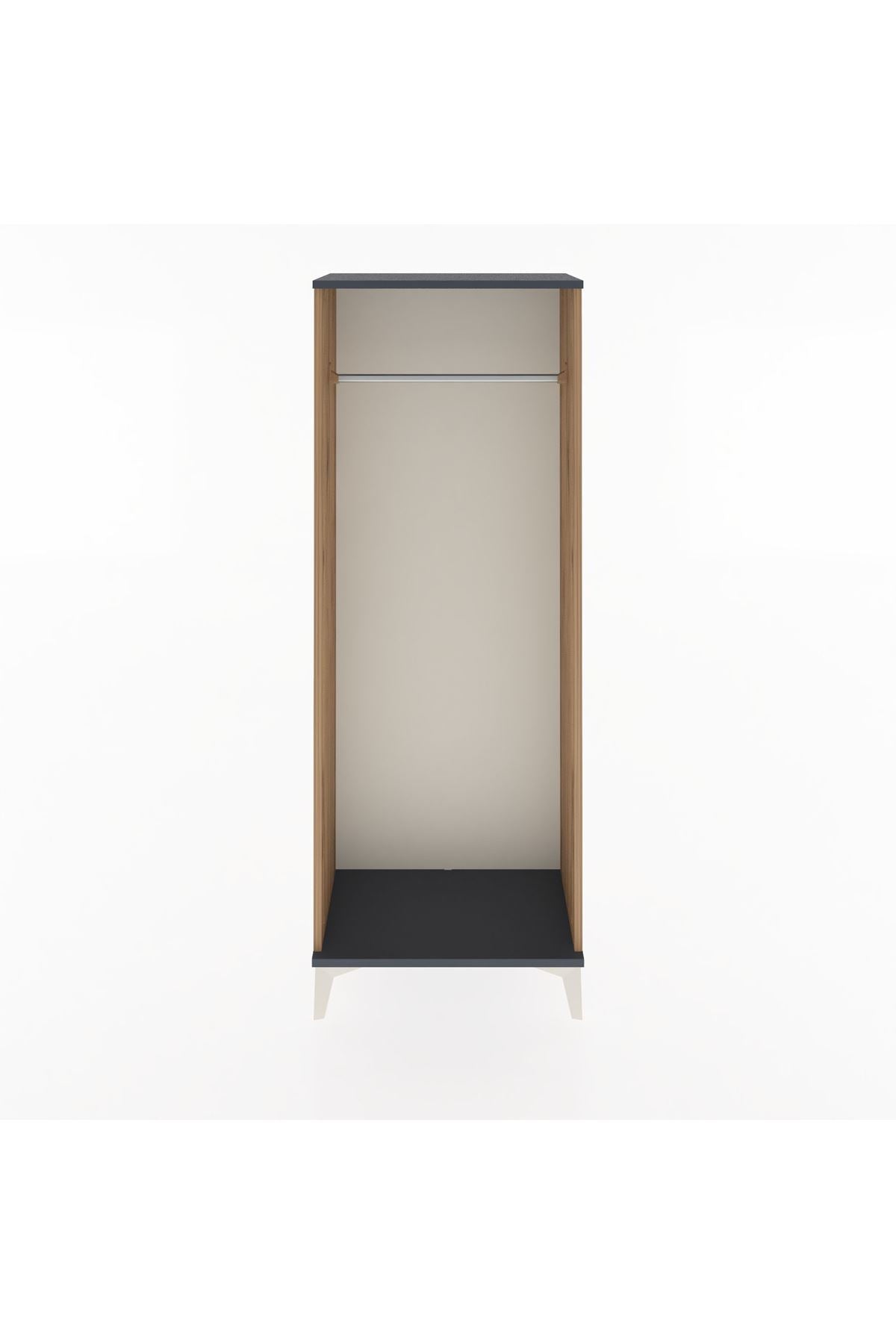 Arges Dolap Kapaklı Tek Askılı 60x30x163 Çam-Antrasit
