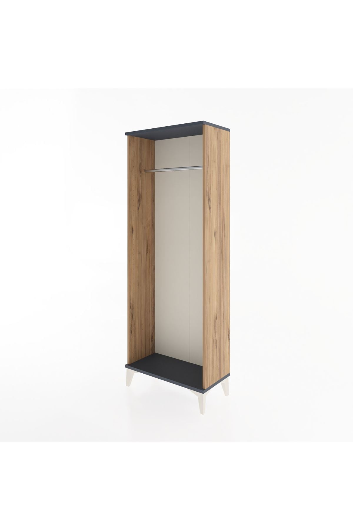 Arges Dolap Kapaklı Tek Askılı 60x30x163 Çam-Antrasit
