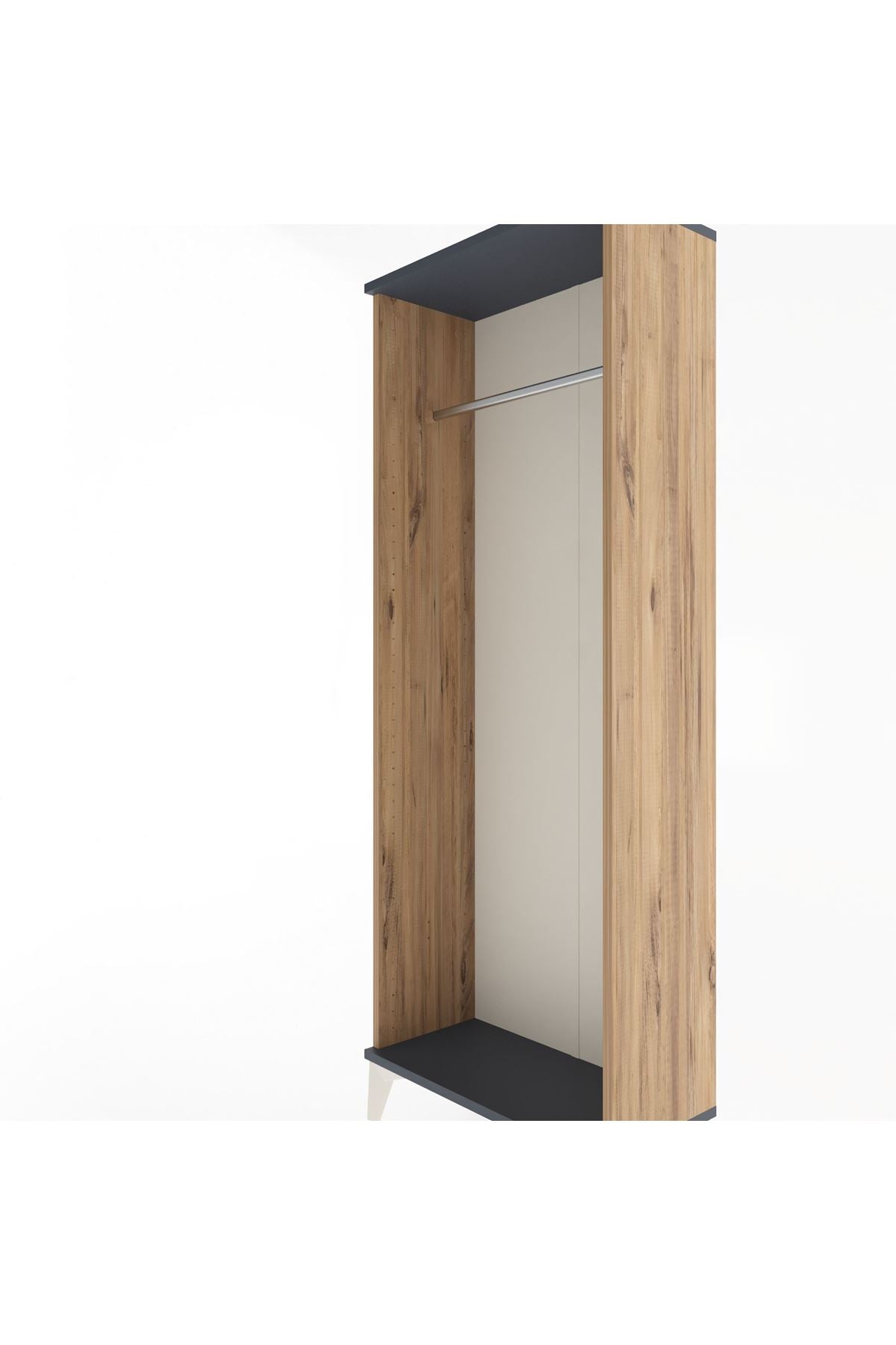 Arges Dolap Kapaklı Tek Askılı 60x30x163 Çam-Antrasit
