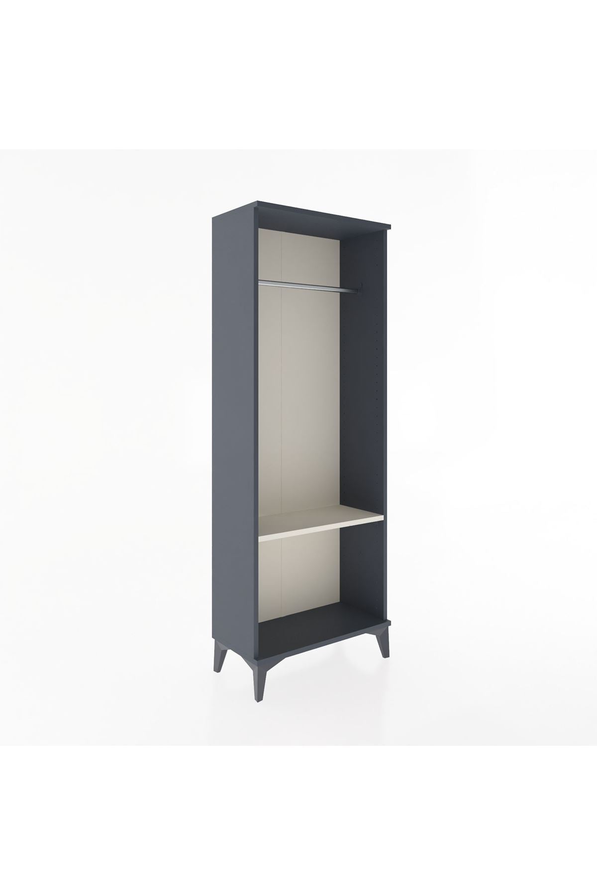 Arges Dolap Tek Raflı Kapaklı Tek Askılı 60x30x163 Antrasit-Aytaşı