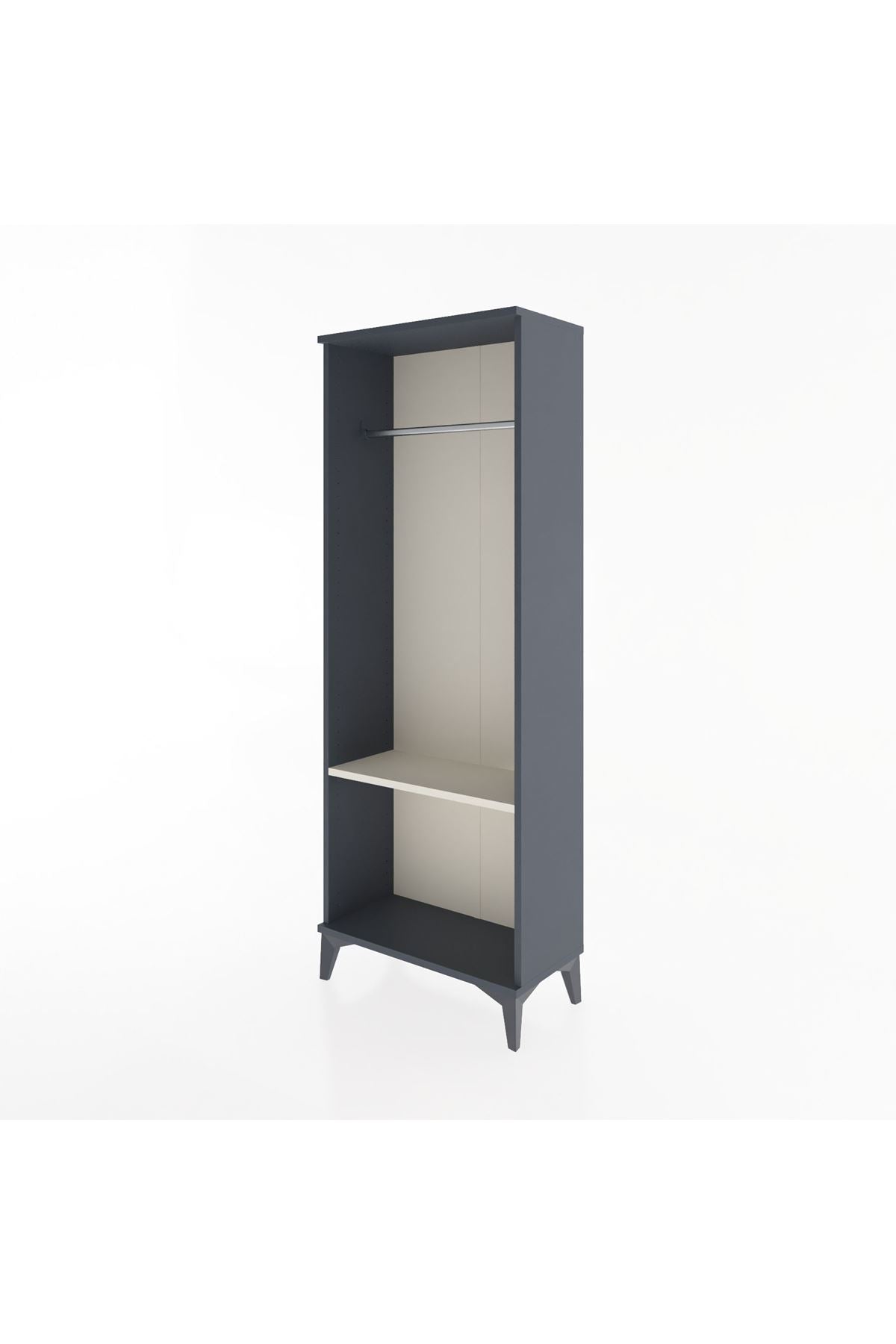 Arges Dolap Tek Raflı Kapaklı Tek Askılı 60x30x163 Antrasit-Aytaşı
