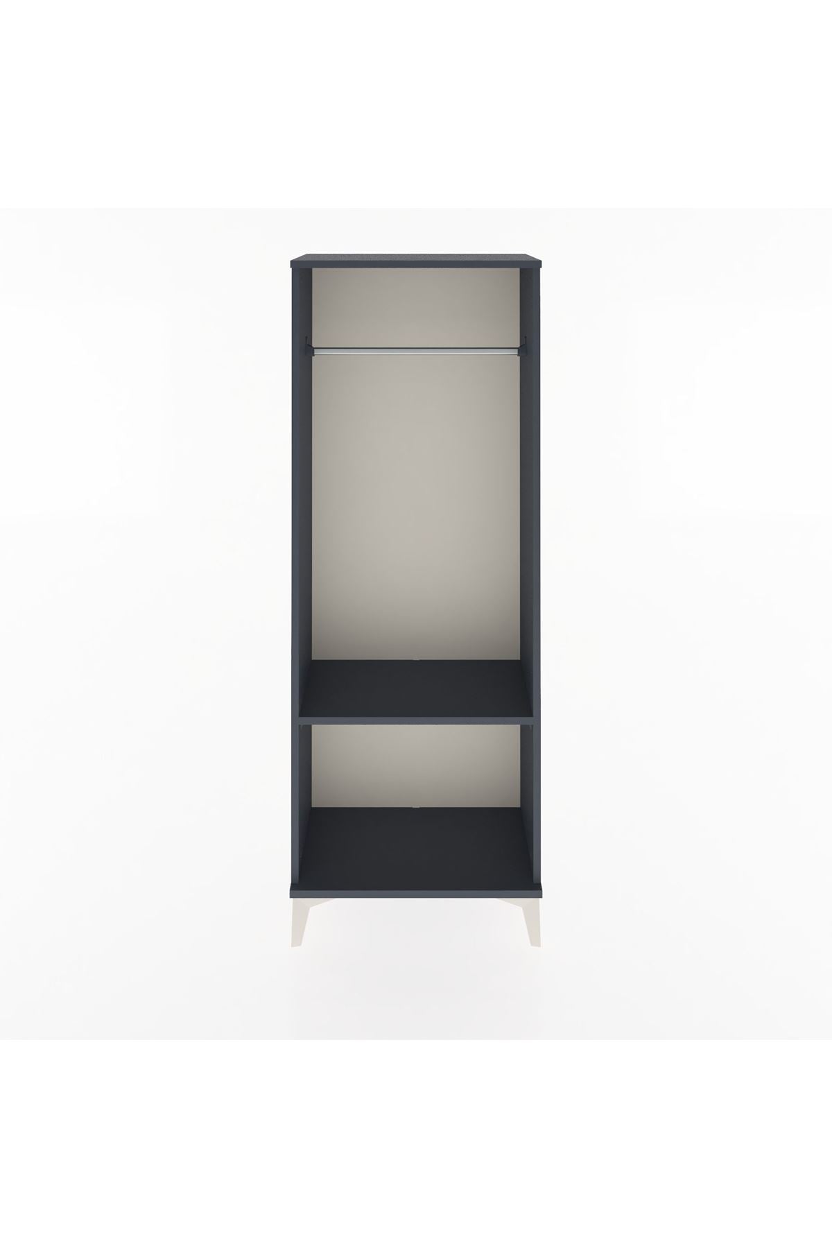 Arges Dolap Tek Raflı Kapaklı Tek Askılı 60x30x163 Antrasit-Antrasit