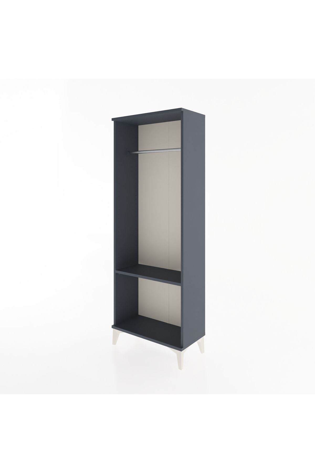 Arges Dolap Tek Raflı Kapaklı Tek Askılı 60x30x163 Antrasit-Antrasit