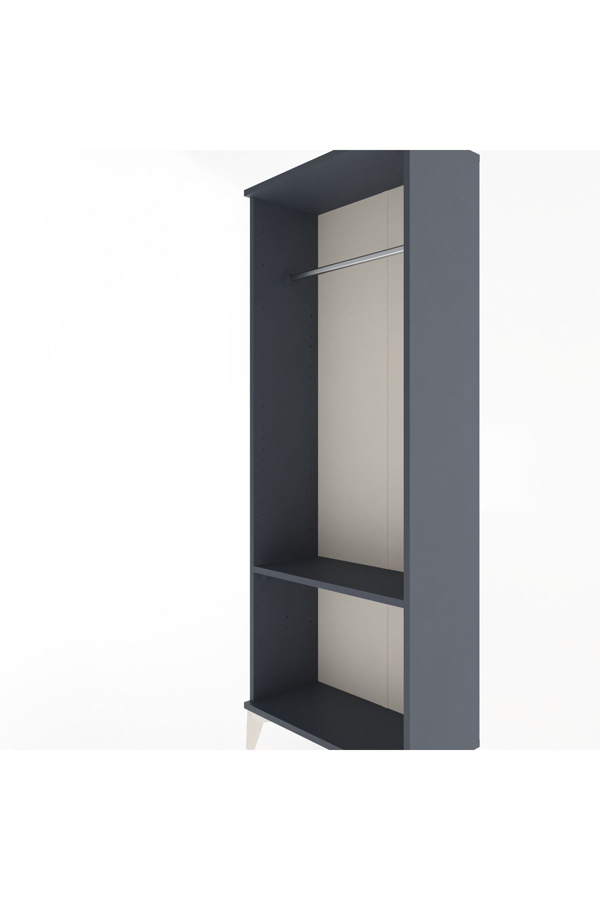 Arges Dolap Tek Raflı Kapaklı Tek Askılı 60x30x163 Antrasit-Antrasit