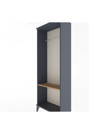 Arges Dolap Tek Raflı Kapaklı Tek Askılı 60x30x163 Antrasit-Çam