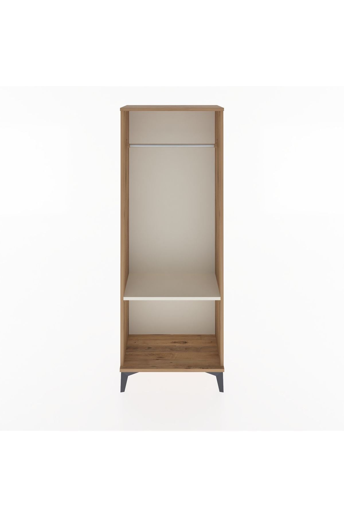 Arges Dolap Tek Raflı Kapaklı Tek Askılı 60x30x163 Çam-Aytaşı