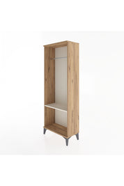 Arges Dolap Tek Raflı Kapaklı Tek Askılı 60x30x163 Çam-Aytaşı