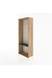 Arges Dolap Tek Raflı Kapaklı Tek Askılı 60x30x163 Çam-Antrasit