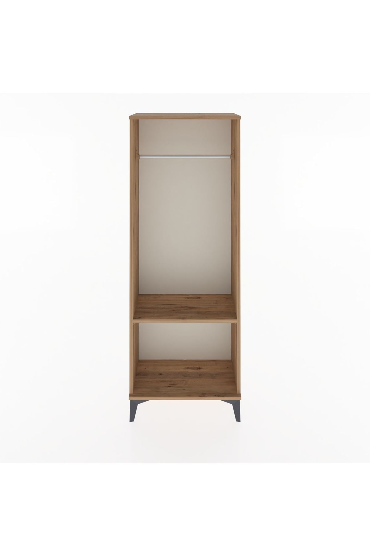 Arges Dolap Tek Raflı Kapaklı Tek Askılı 60x30x163 Çam-Çam