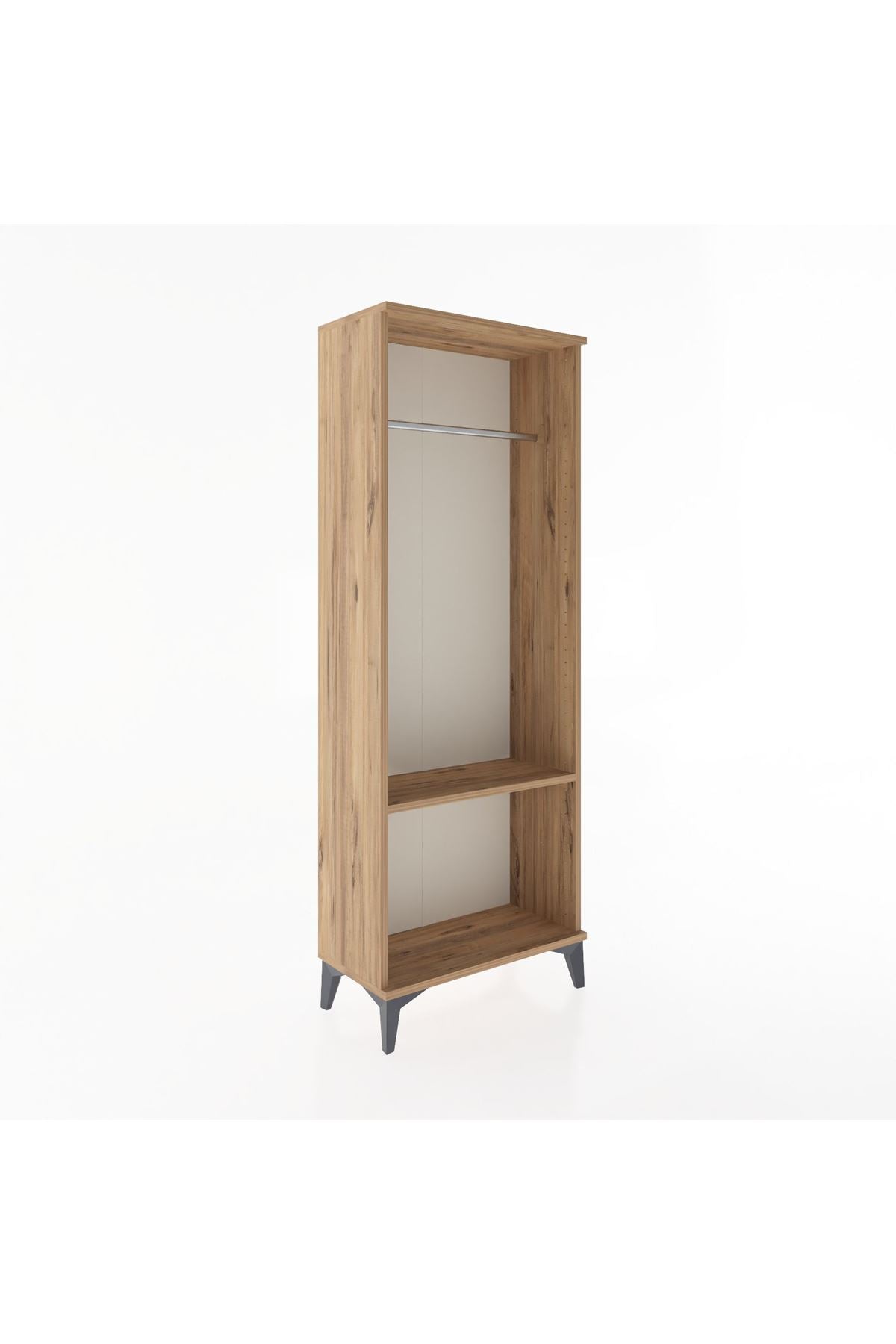 Arges Dolap Tek Raflı Kapaklı Tek Askılı 60x30x163 Çam-Çam