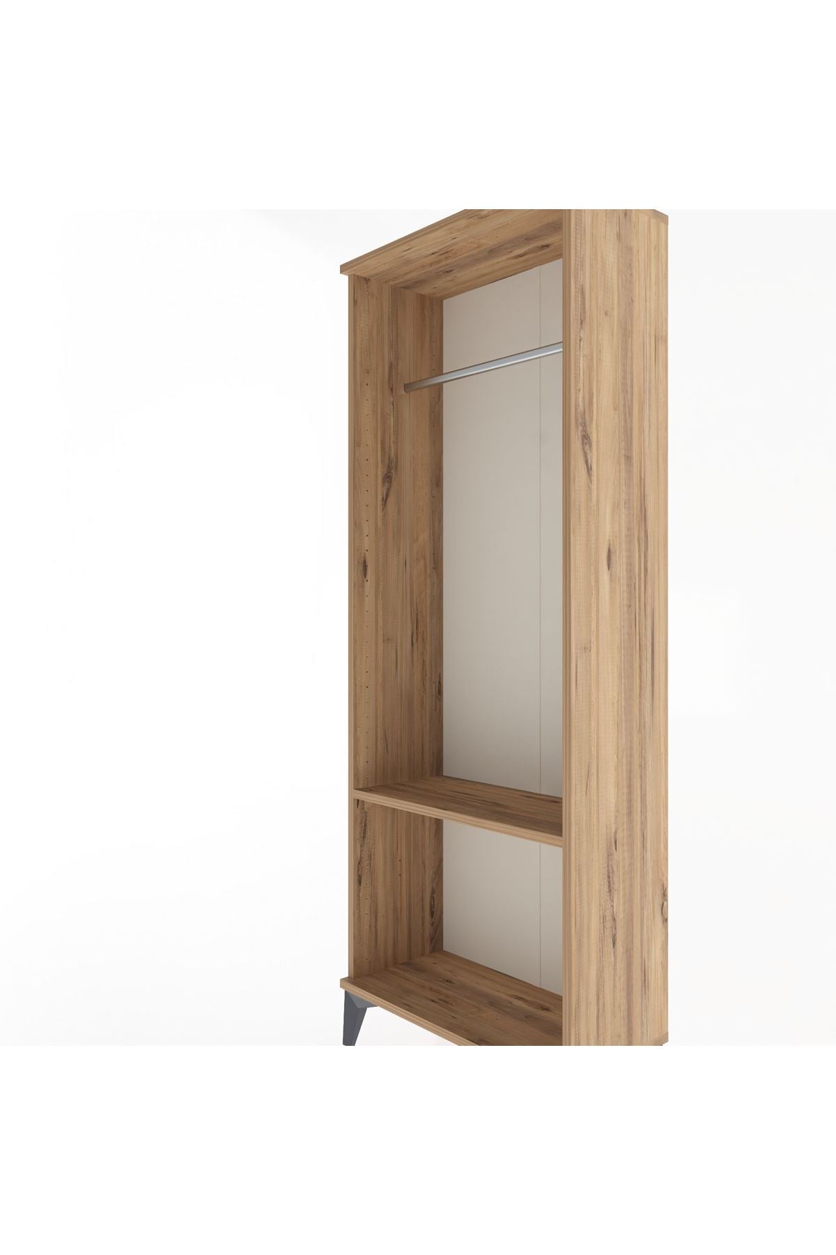 Arges Dolap Tek Raflı Kapaklı Tek Askılı 60x30x163 Çam-Çam