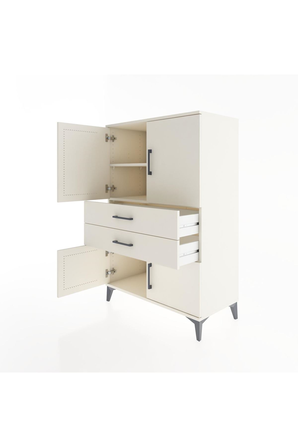 Hyperion Dolap 2 Raflı 2 Çekmeceli 4 Kapaklı 88x44x134 Aytaşı-Aytaşı