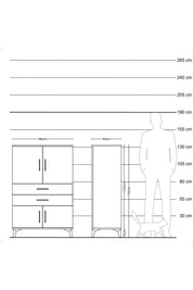 Hyperion Dolap 2 Raflı 2 Çekmeceli 4 Kapaklı 88x44x134 Aytaşı-Aytaşı