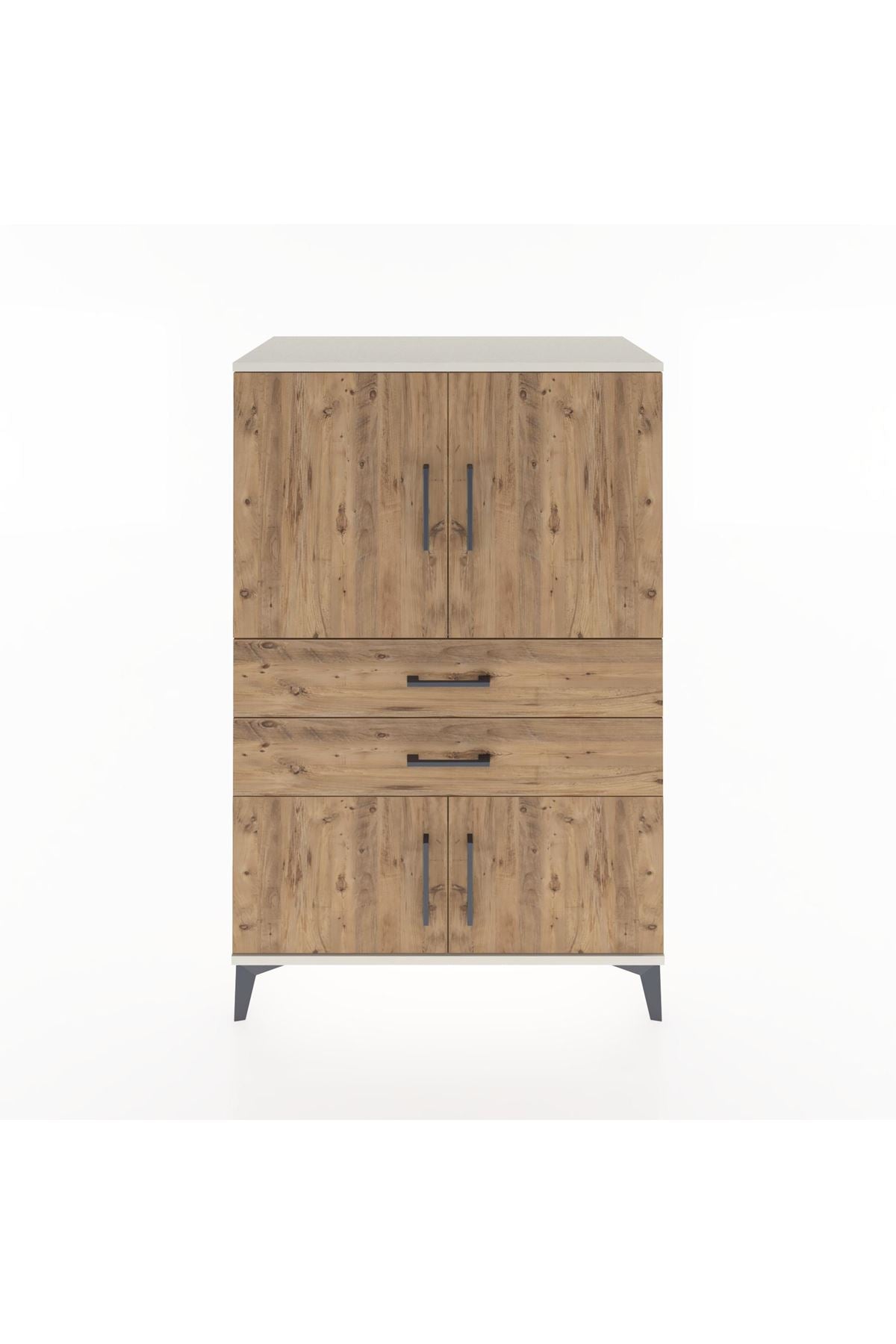 Hyperion Dolap 2 Raflı 2 Çekmeceli 4 Kapaklı 88x44x134 Aytaşı-Çam