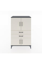 Hyperion Dolap 2 Raflı 2 Çekmeceli 4 Kapaklı 88x44x134 Antrasit-Aytaşı