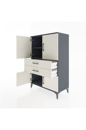 Hyperion Dolap 2 Raflı 2 Çekmeceli 4 Kapaklı 88x44x134 Antrasit-Aytaşı