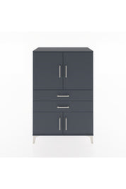 Hyperion Dolap 2 Raflı 2 Çekmeceli 4 Kapaklı 88x44x134 Antrasit-Antrasit