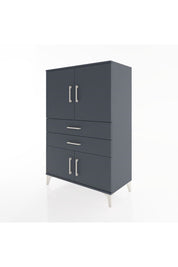 Hyperion Dolap 2 Raflı 2 Çekmeceli 4 Kapaklı 88x44x134 Antrasit-Antrasit