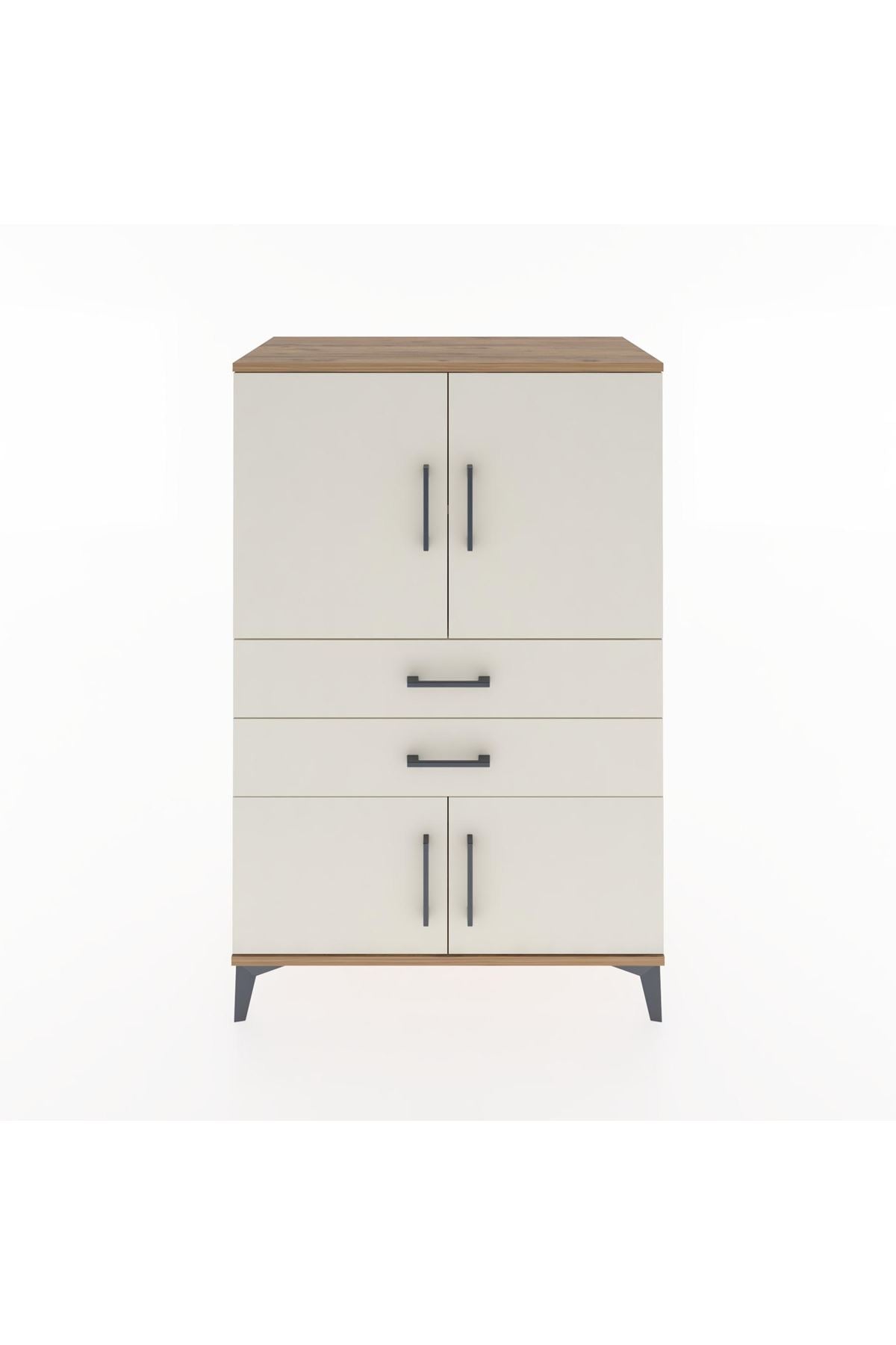 Hyperion Dolap 2 Raflı 2 Çekmeceli 4 Kapaklı 88x44x134 Çam-Aytaşı