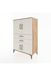 Hyperion Dolap 2 Raflı 2 Çekmeceli 4 Kapaklı 88x44x134 Çam-Aytaşı
