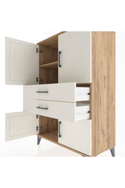 Hyperion Dolap 2 Raflı 2 Çekmeceli 4 Kapaklı 88x44x134 Çam-Aytaşı