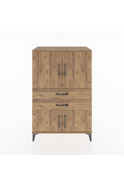 Hyperion Dolap 2 Raflı 2 Çekmeceli 4 Kapaklı 88x44x134 Çam-Çam