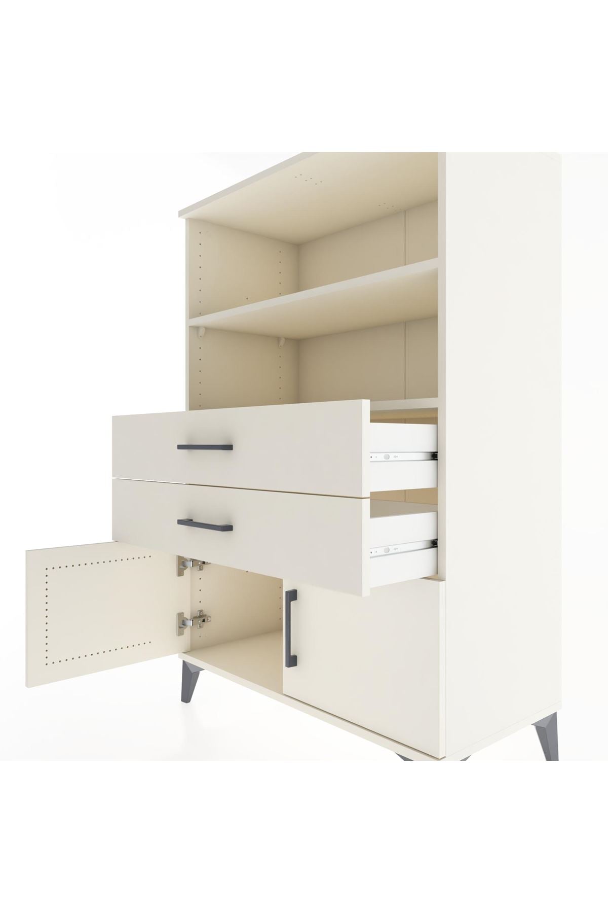 Hyperion Dolap 2 Raflı 2 Çekmeceli 2 Kapaklı 88x44x134 Aytaşı-Aytaşı