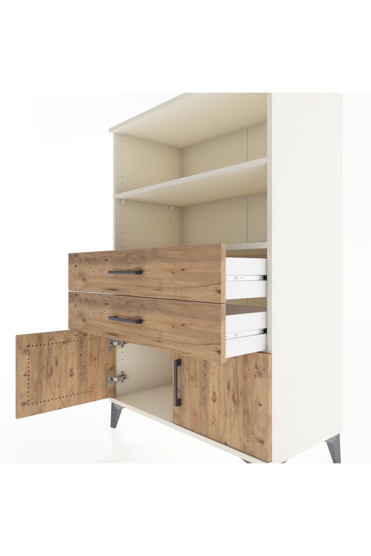 Hyperion Dolap 2 Raflı 2 Çekmeceli 2 Kapaklı 88x44x134 Aytaşı-Çam