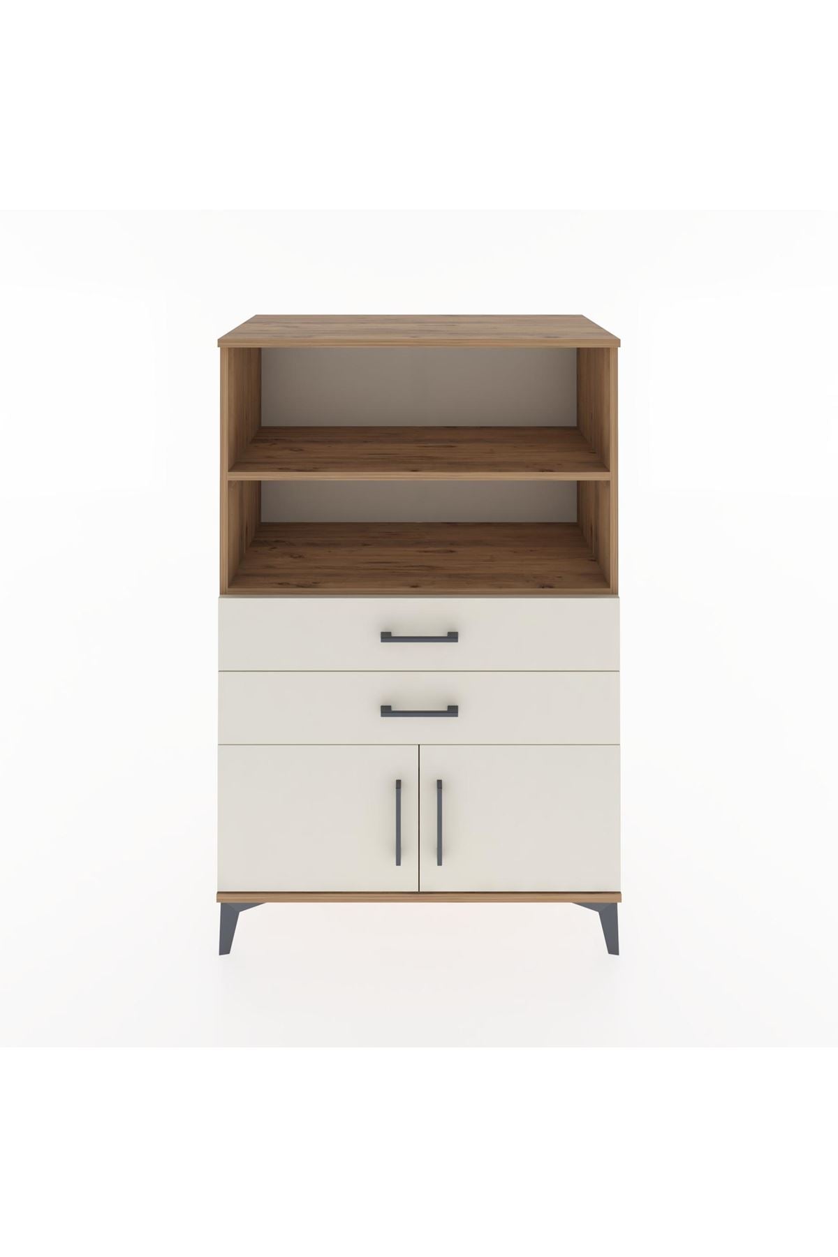 Hyperion Dolap 2 Raflı 2 Çekmeceli 2 Kapaklı 88x44x134 Çam-Aytaşı