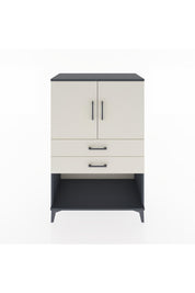 Hyperion Dolap 2 Raflı 2 Çekmeceli 2 Kapaklı 88x44x134 Antrasit-Aytaşı