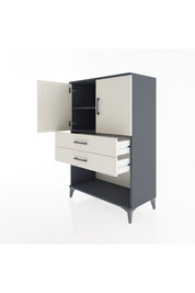 Hyperion Dolap 2 Raflı 2 Çekmeceli 2 Kapaklı 88x44x134 Antrasit-Aytaşı