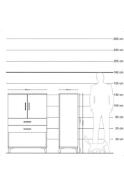 Hyperion Dolap 2 Raflı 2 Çekmeceli 2 Kapaklı 88x44x134 Antrasit-Aytaşı