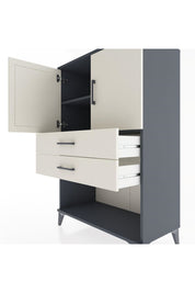 Hyperion Dolap 2 Raflı 2 Çekmeceli 2 Kapaklı 88x44x134 Antrasit-Aytaşı