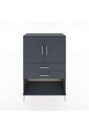 Hyperion Dolap 2 Raflı 2 Çekmeceli 2 Kapaklı 88x44x134 Antrasit-Antrasit