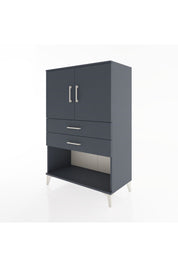 Hyperion Dolap 2 Raflı 2 Çekmeceli 2 Kapaklı 88x44x134 Antrasit-Antrasit