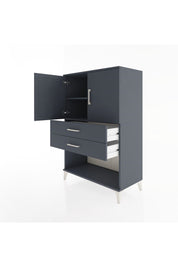 Hyperion Dolap 2 Raflı 2 Çekmeceli 2 Kapaklı 88x44x134 Antrasit-Antrasit